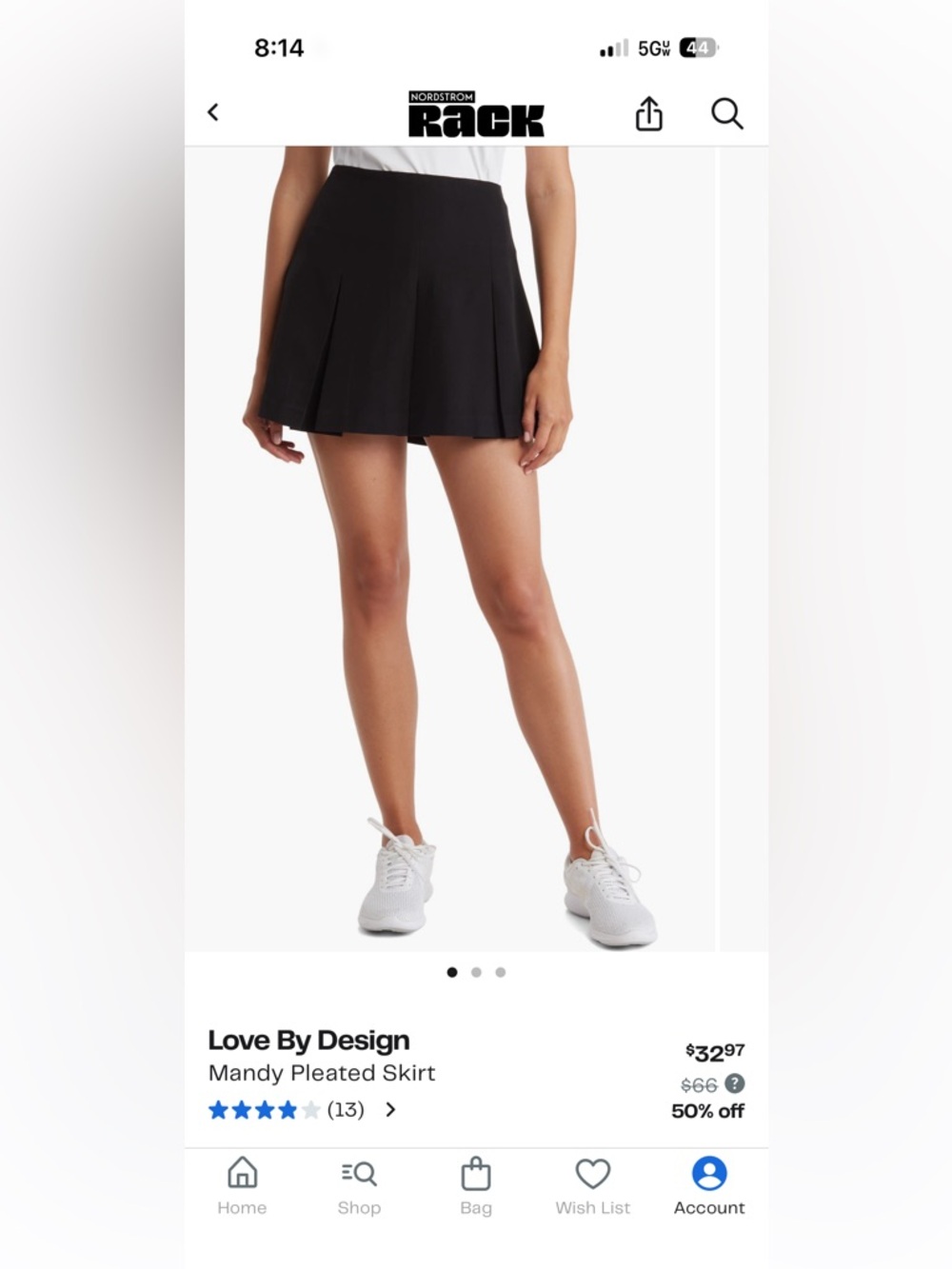 Love By Design Black Pleated Mini Skirt